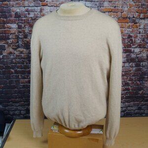 Turnbury Cashmere Sweater Long Sleeve Crew Neck Pullover Oatmeal Mens Medium